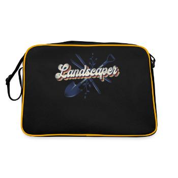 Landscaper Landscaping Landscape - Retro Bag - black/gold - Back