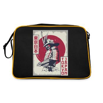 Samurai Tokyo Japon Cadeau d’esthétique japonaise - Sac Retro - noir/or - Dos