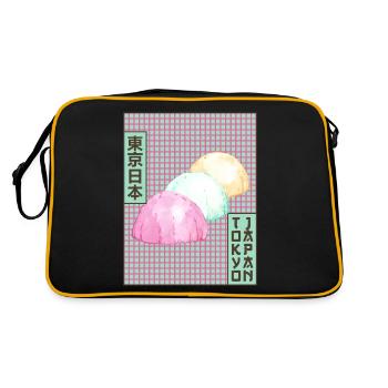 Mochi Tokyo Japon Esthétique Japonaise Affiche Gesch - Sac Retro - noir/or - Dos