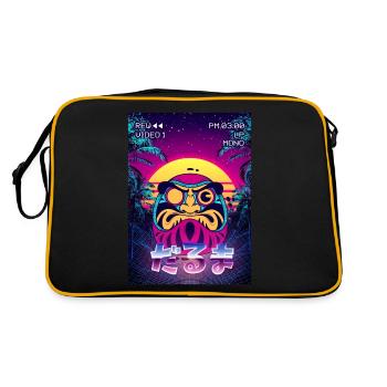 Daruma Doll Japonais Vaporwave Esthétique VCR Ge - Sac Retro - noir/or - Dos