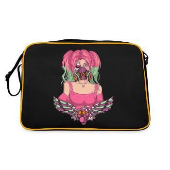 Cyborg Anime Girl Cyber Punk Cyber Esthétique - Sac Retro - noir/or - Dos