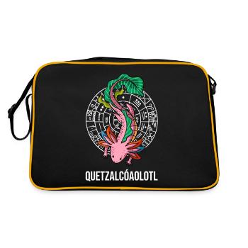 Quetzalcoatl Axolotl Old Aztec Serpent Maya - Retro Bag - black/gold - Back