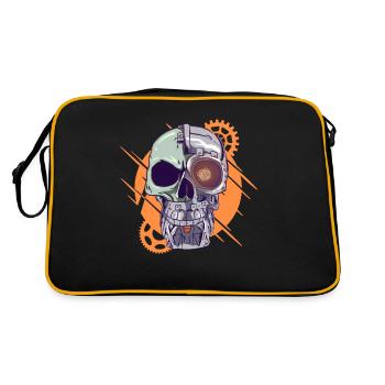 Cyborg Skull Cyber Punk Cyber Esthétique Cadeau - Sac Retro - noir/or - Dos