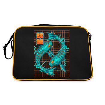 Cyborg Koi Fish Cyber Punk Cyber Esthétique Ges - Sac Retro - noir/or - Dos