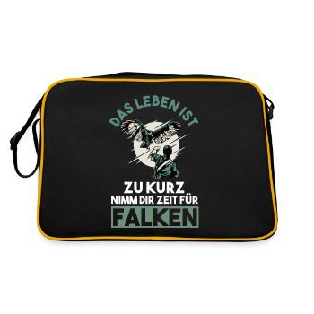 Falkner Falken Falknerei - Retro Tasche - Schwarz/Gold - Hinten