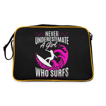 Les filles surfeuses sur l’eau ne sous-estiment jamais un - Sac Retro - noir/or - Dos