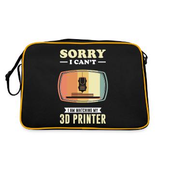 3d Printer Gift for Nerd Hobby Printing Machine - Retro Bag - black/gold - Back