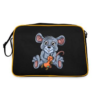Souris Souris Cadeau Rat Rongeur Souris Souris Lousemaus - Sac Retro - noir/or - Dos