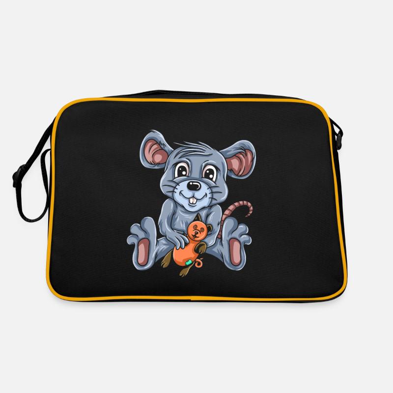 Maus Mäuschen Geschenk Ratte Nager Mouse Lausemaus Retro Tasche