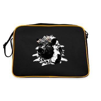 Pig Gift Piglet Kids Piglet Pig Pig - Retro Bag - black/gold - Back