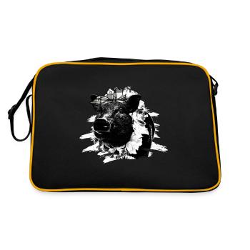 Pig Tshirt Children Women Piglet Piglet Piglet - Retro Bag - black/gold - Back