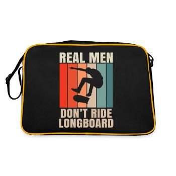 Skater Skateboard Gift Halfpipe Sk8 Ollie - Retro Bag - black/gold - Back
