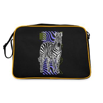 Zebra Gift Black and White Safari Savannah Steppe - Retro Bag - black/gold - Back