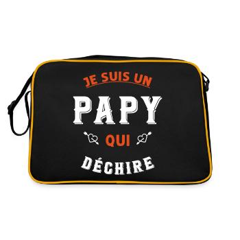 Je suis un papy qui déchire - Sac Retro - noir/or - Dos