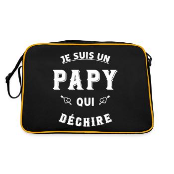 Je suis un papy qui déchire - Sac Retro - noir/or - Dos