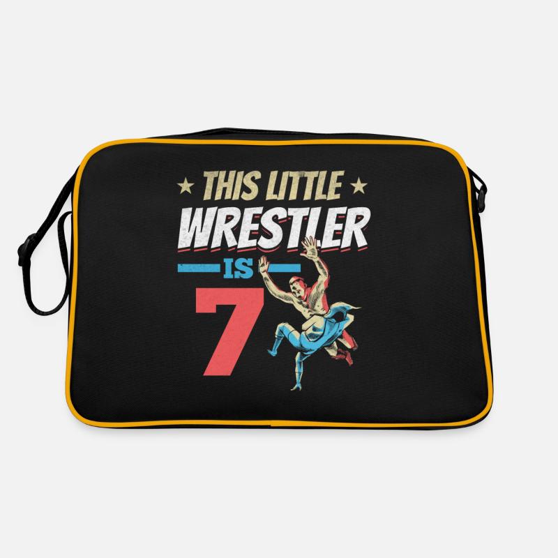 Ce petit lutteur a 7 ans et 7. Anniversaire Sac Retro