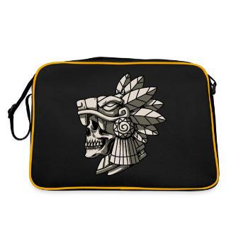 Quetzalcoatl Aztec Skull Maya Ancient Inca Toltek - Retro Bag - black/gold - Back
