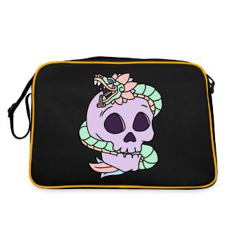 Quetzalcoatl Pastel Goth Skull Aztec Gift - Retro Bag - black/gold - Back