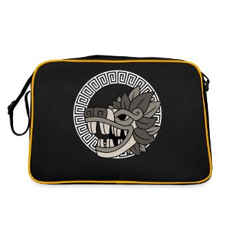 Quetzalcoatl Aztec Stem Pattern Cadeau - Sac Retro - noir/or - Dos