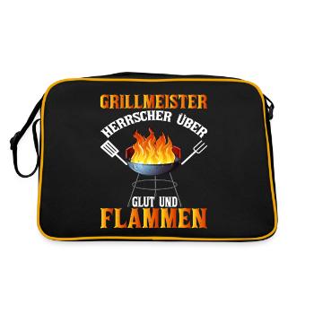 Offizieller Bundes grillmeister Grill & Barbecue - Retro Tasche - Schwarz/Gold - Hinten