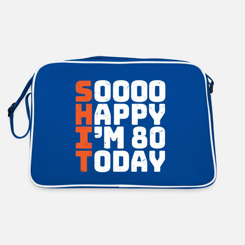 si heureux que j’ai 80 ans Drôle 80e anniversaire 80 Sac Retro