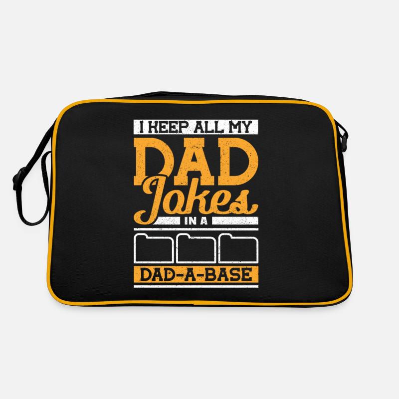 I keep all my Dad Jokes in a Dad-a-Base Vatertag Retro Tasche