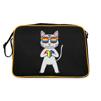 Chat LGBT Devon Rex Rainbow - Sac Retro - noir/or - Dos