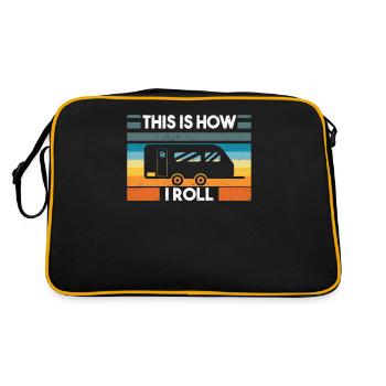 Camping Caravane Funny Dictons Caravane - Sac Retro - noir/or - Dos