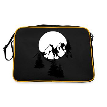Nature lovers Mountains Alps Tyrol South Tyrol Alm - Retro Bag - black/gold - Back