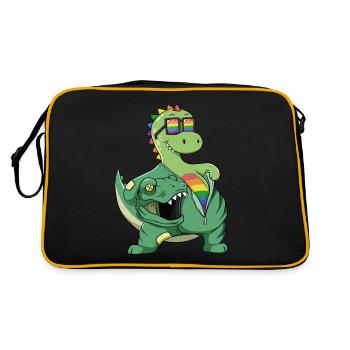 Mignon Dino T-rex Costume LGBTQ LGBT LGBTQ + Pride - Sac Retro - noir/or - Dos