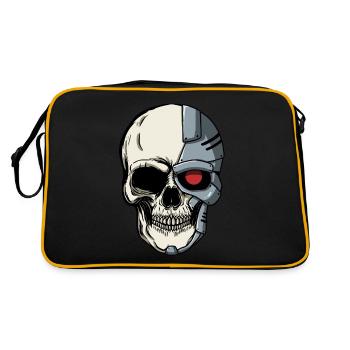 Cyborg Skull Cyber Punk Cyber Esthétique Cadeau - Sac Retro - noir/or - Dos