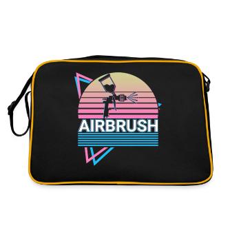 Airbrush Spray Paint Retro Cadeau - Sac Retro - noir/or - Dos