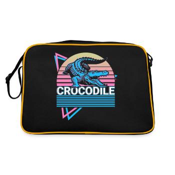 Crocodile Alligator Crocodile Retro Cadeau - Sac Retro - noir/or - Dos