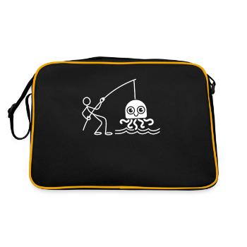 Drôle de méduse Stick Figure Méduse Pêche - Sac Retro - noir/or - Dos