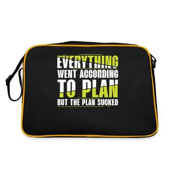 Everything Went According to Plan, But Plan Is Shit - Retro Bag - black/gold - Back