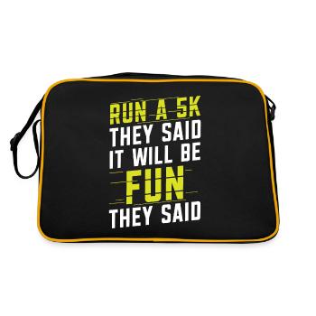 Run A 5k They Said It Will Fun They Said Runner - Retro Tasche - Schwarz/Gold - Hinten