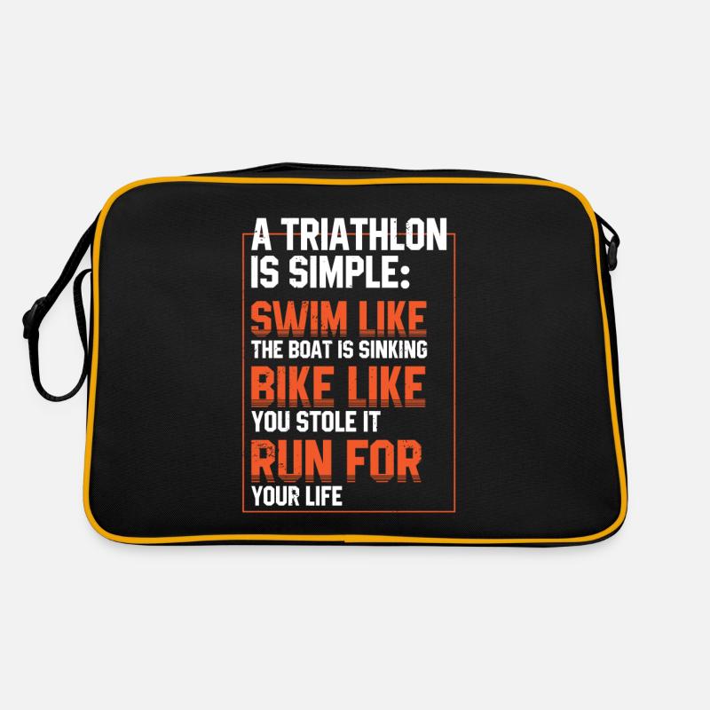 Triathlon Course Natation Cyclisme Athelete Sac Retro