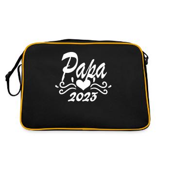 Papa 2023 - Vater 2023 loading - Retro Tasche - Schwarz/Gold - Hinten