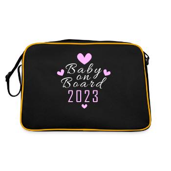 Bébé à bord grossesse enceinte 2023 - Sac Retro - noir/or - Dos