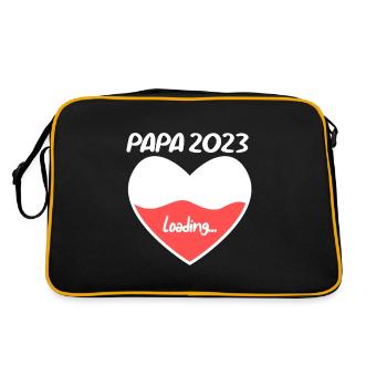 Papa 2023 - Vater 2023 loading - Retro Tasche - Schwarz/Gold - Hinten