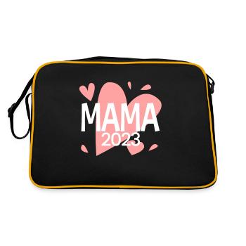 Mama 2023 loading - Werdende Mutter 2023 - Retro Tasche - Schwarz/Gold - Hinten
