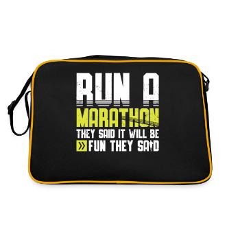 Run A Marathon They Said It Will Fun They Said - Retro Tasche - Schwarz/Gold - Hinten