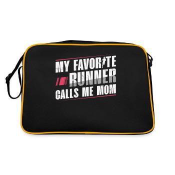 Ma coureuse préférée m’appelle Mom Runner Marathon - Sac Retro - noir/or - Dos