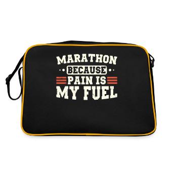 Marathon parce que la douleur est mon carburant Marathon - Sac Retro - noir/or - Dos