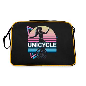 Unicycle Unicyclisme Unicycliste Rétro Cadeau - Sac Retro - noir/or - Dos
