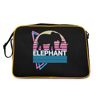 Cadeau rétro éléphant - Sac Retro - noir/or - Dos