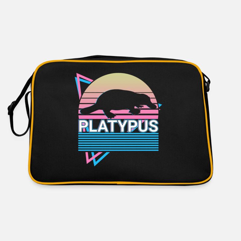 Schnabeltier Retro Geschenk - Retro Tasche - Schwarz/Gold