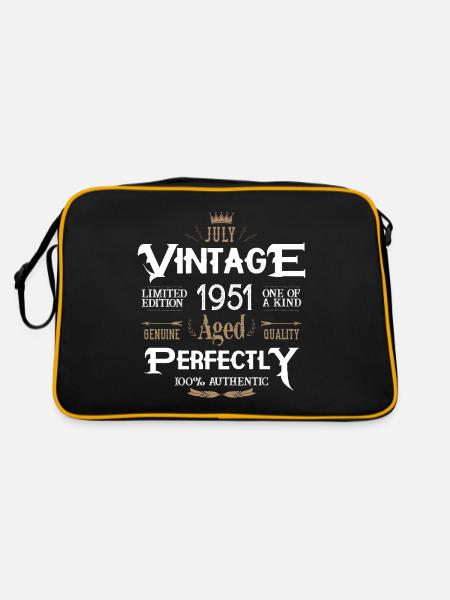 Juillet 1951 naissance Legends Birthday - Sac Retro - noir/or - Dos