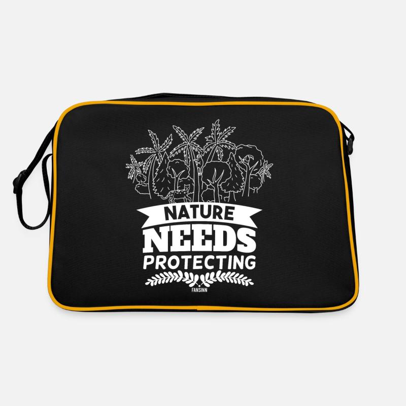 Naturschutz - Retro Tasche - Schwarz/Gold