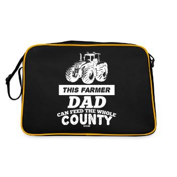 Farmer Dad Agriculture Father's Day - Retro Bag - black/gold - Back